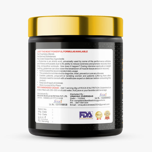 Rock8 Nutrition Re-loaded Glutamine Powder 250g